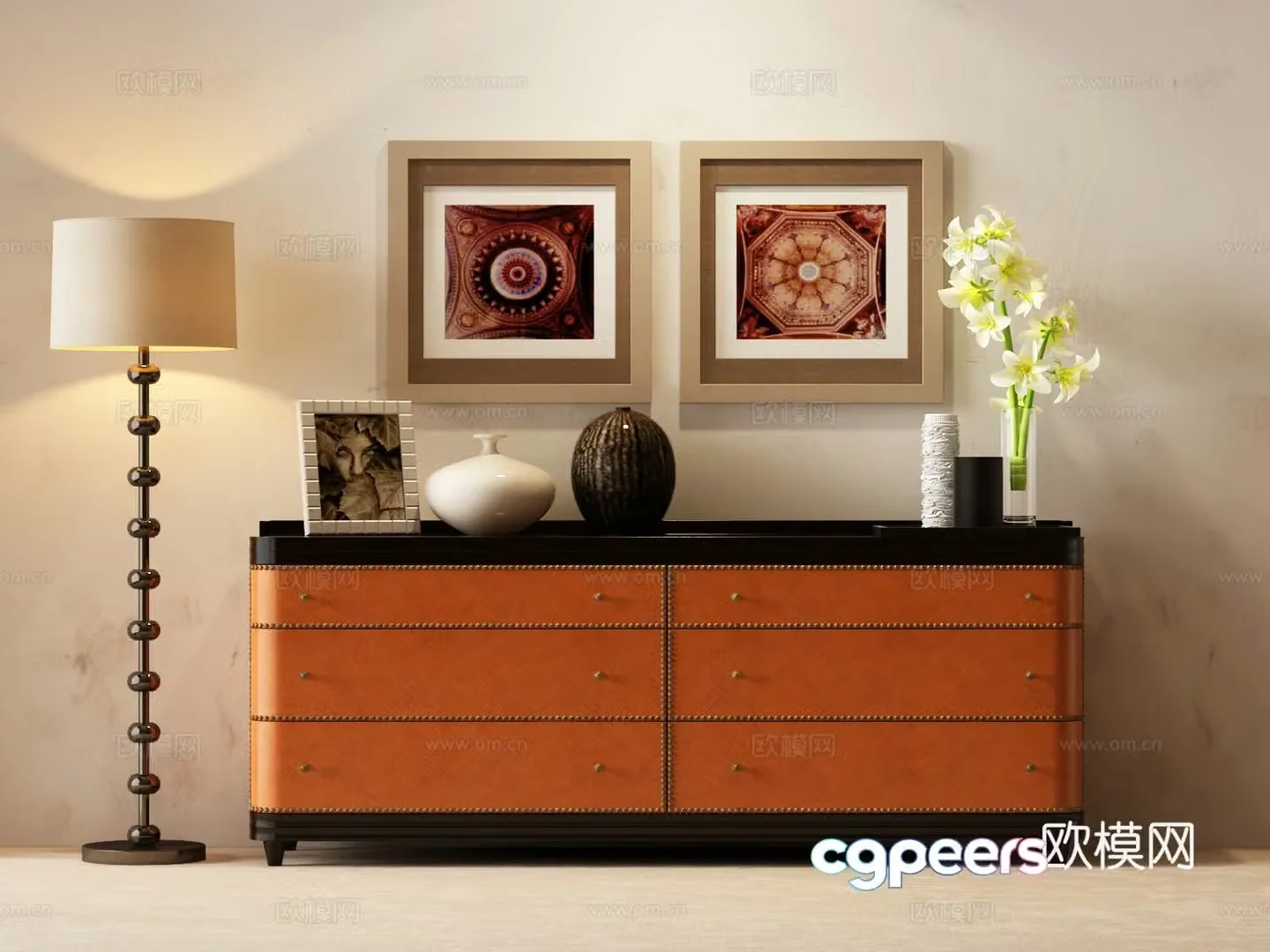 Modern Italian chest of drawers Modern Italian decorative cabinet 3d model
