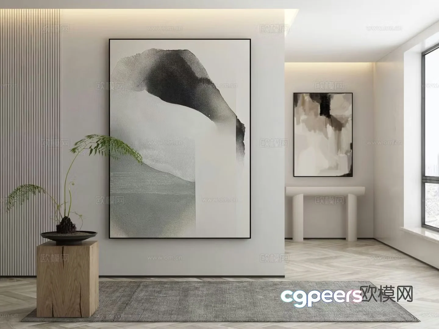 Modern decorative painting abstract painting 3d model