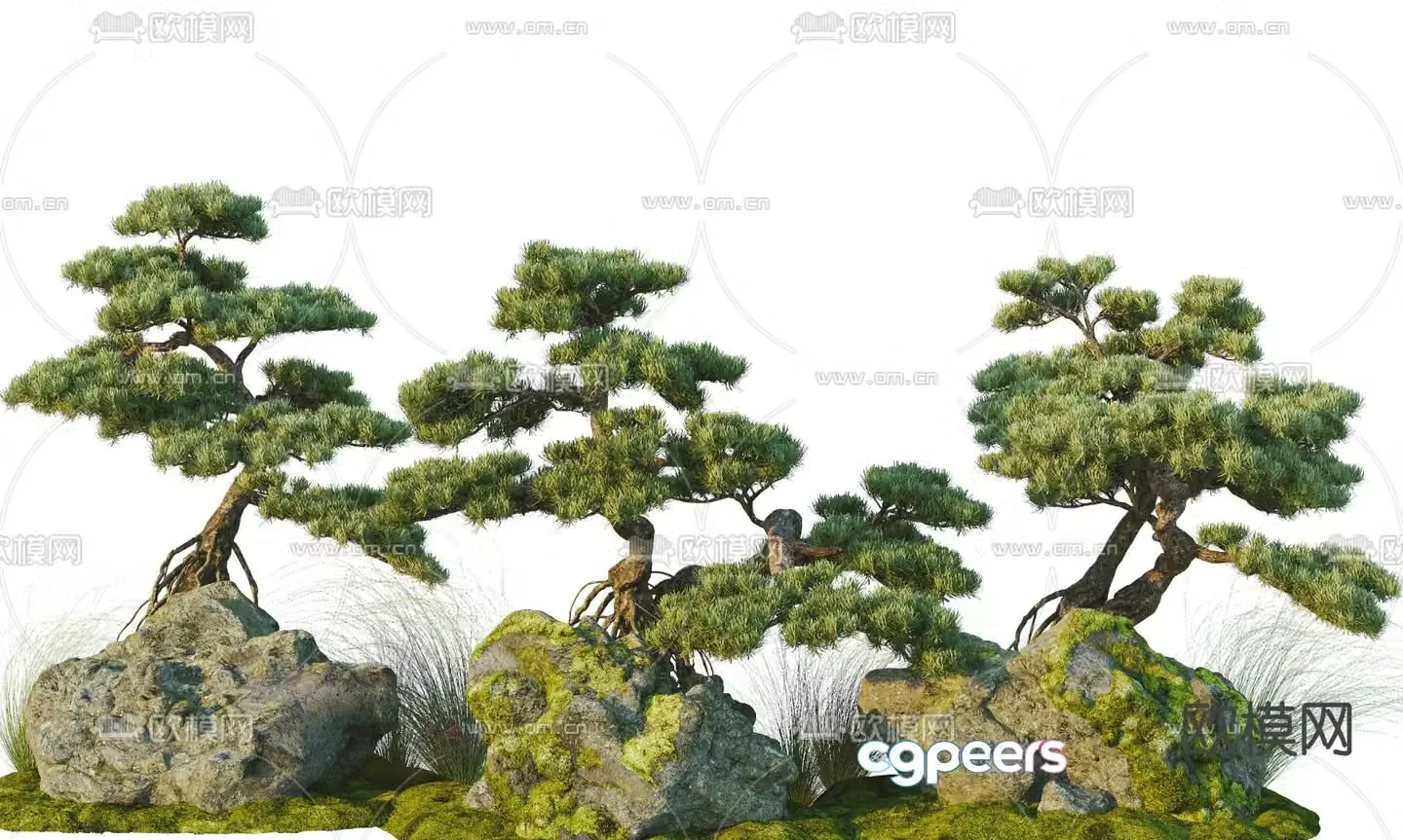 New Chinese style landscape sketch 3D model