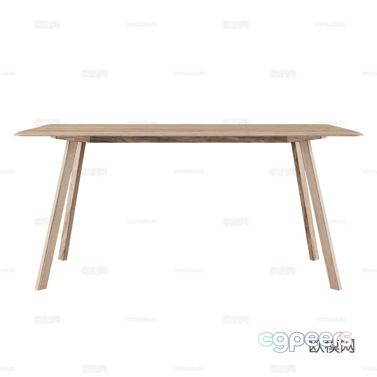 Nordic simple dining table wooden table 3d model