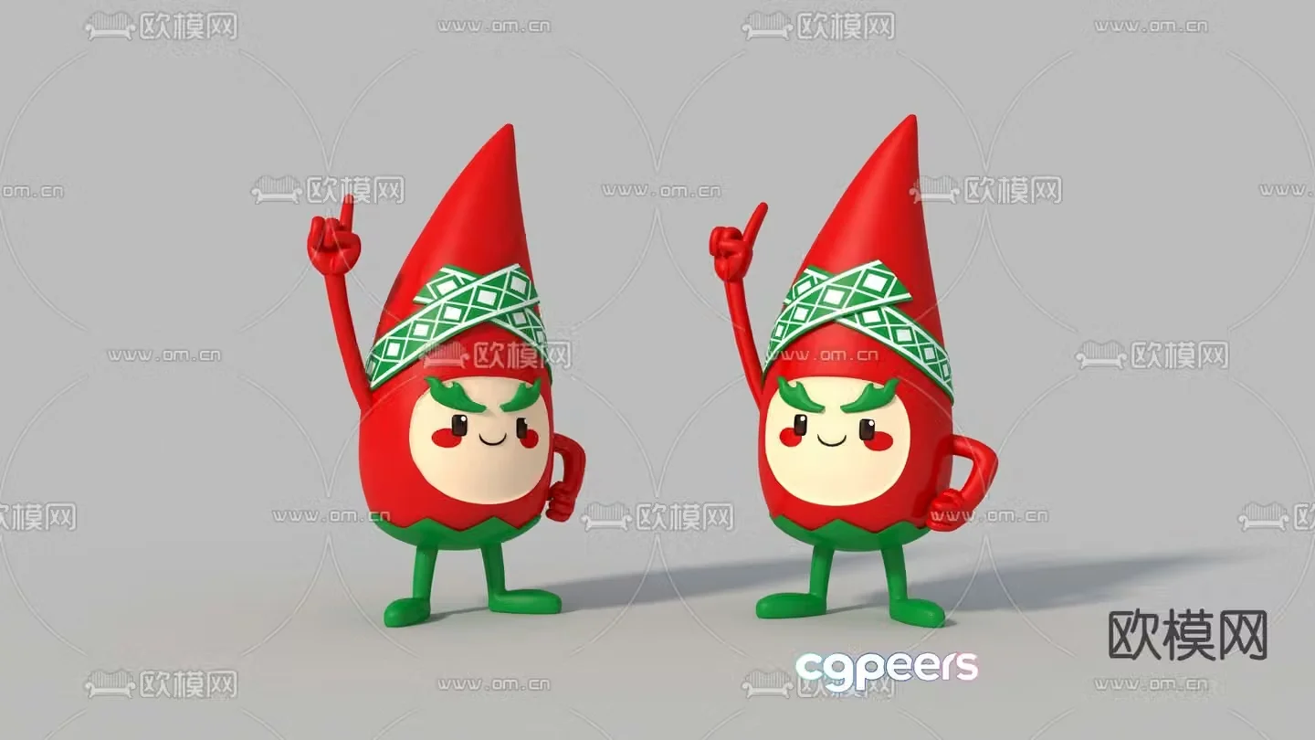 Chili pepper doll toy doll figure 3d model