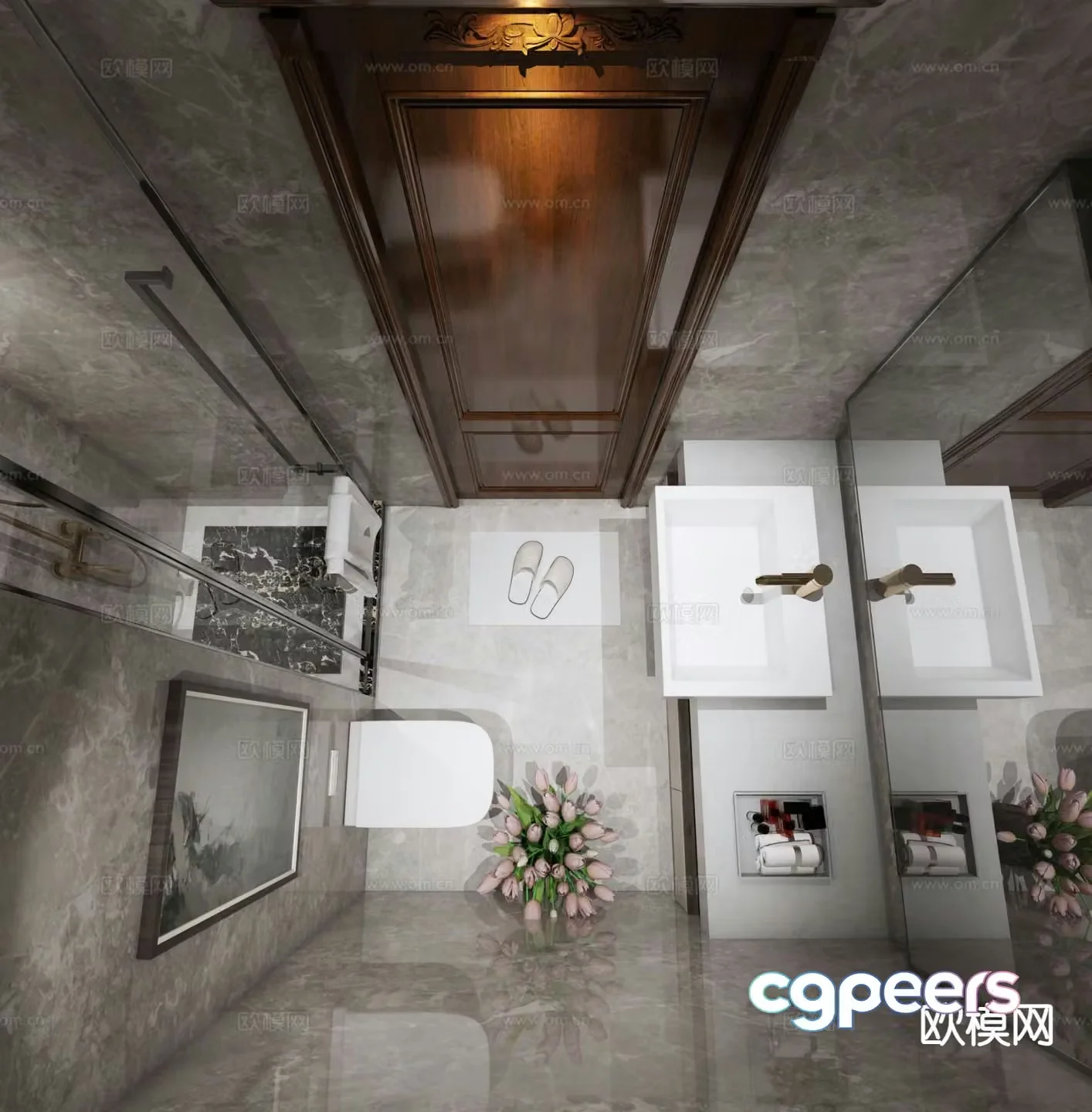 Modern bathroom bathroom 3d model