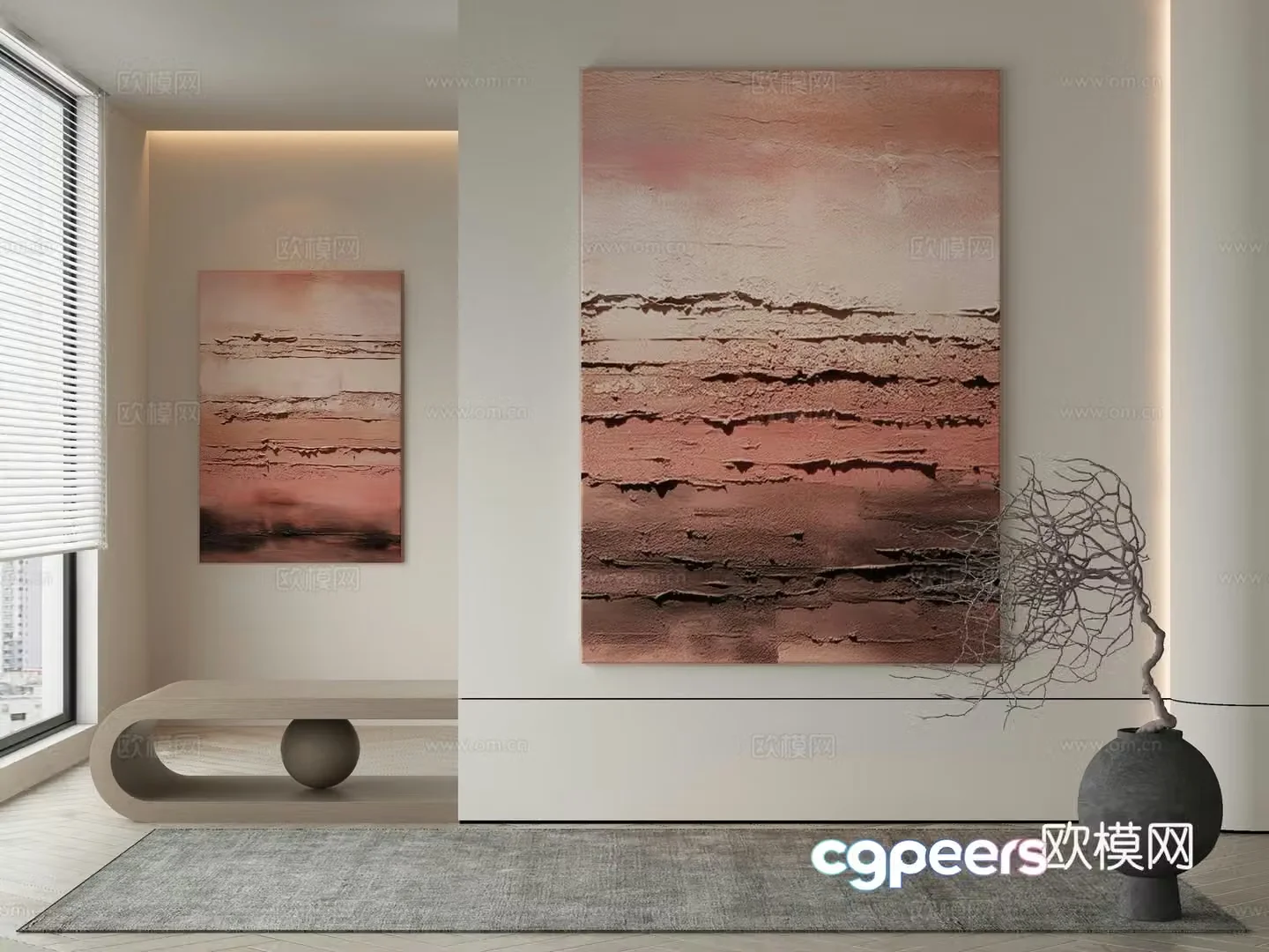 Modern Wasabi Hanging Painting Oil Painting 3D Model