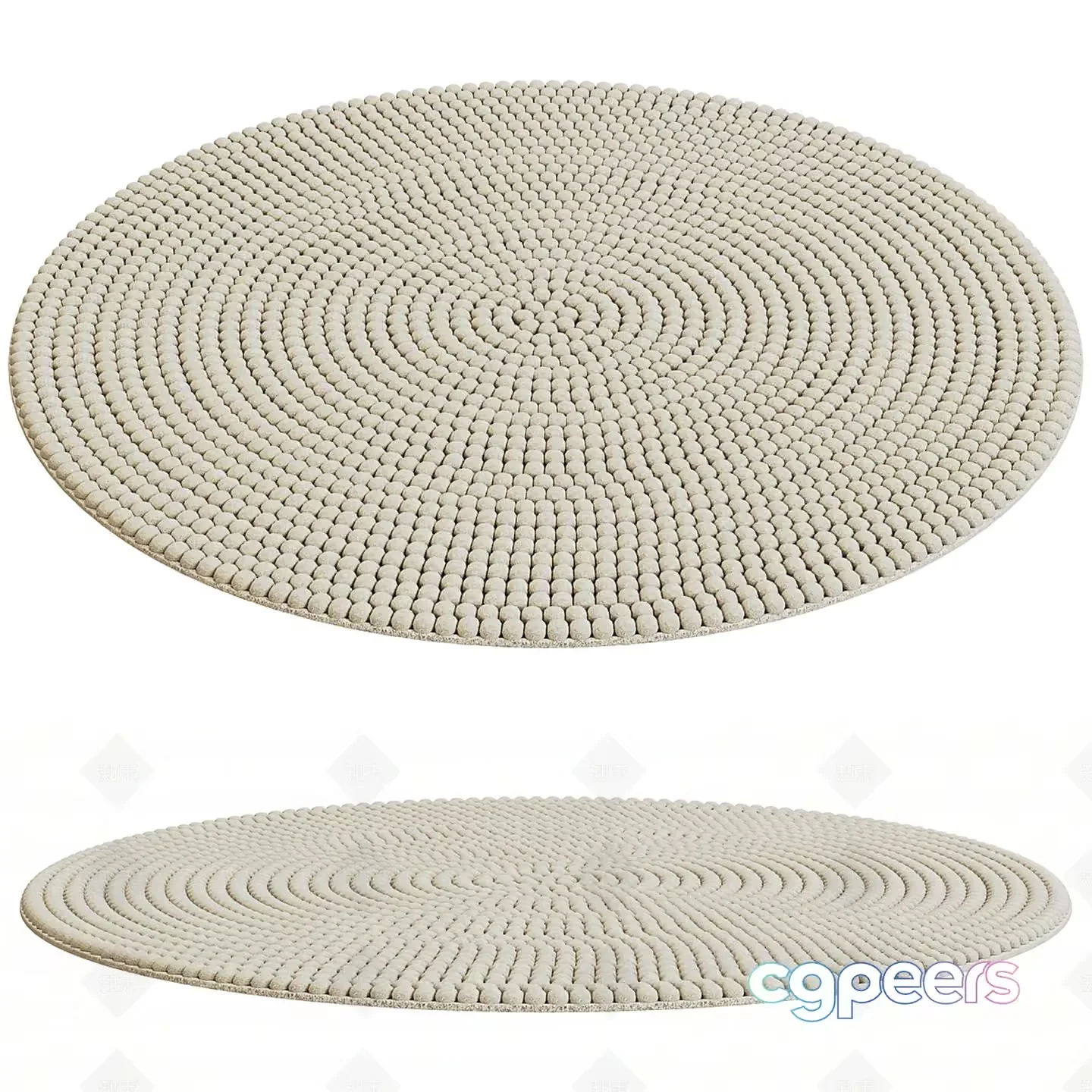 Oval Woven Rug 3D Model – 9246 – VRAY Render