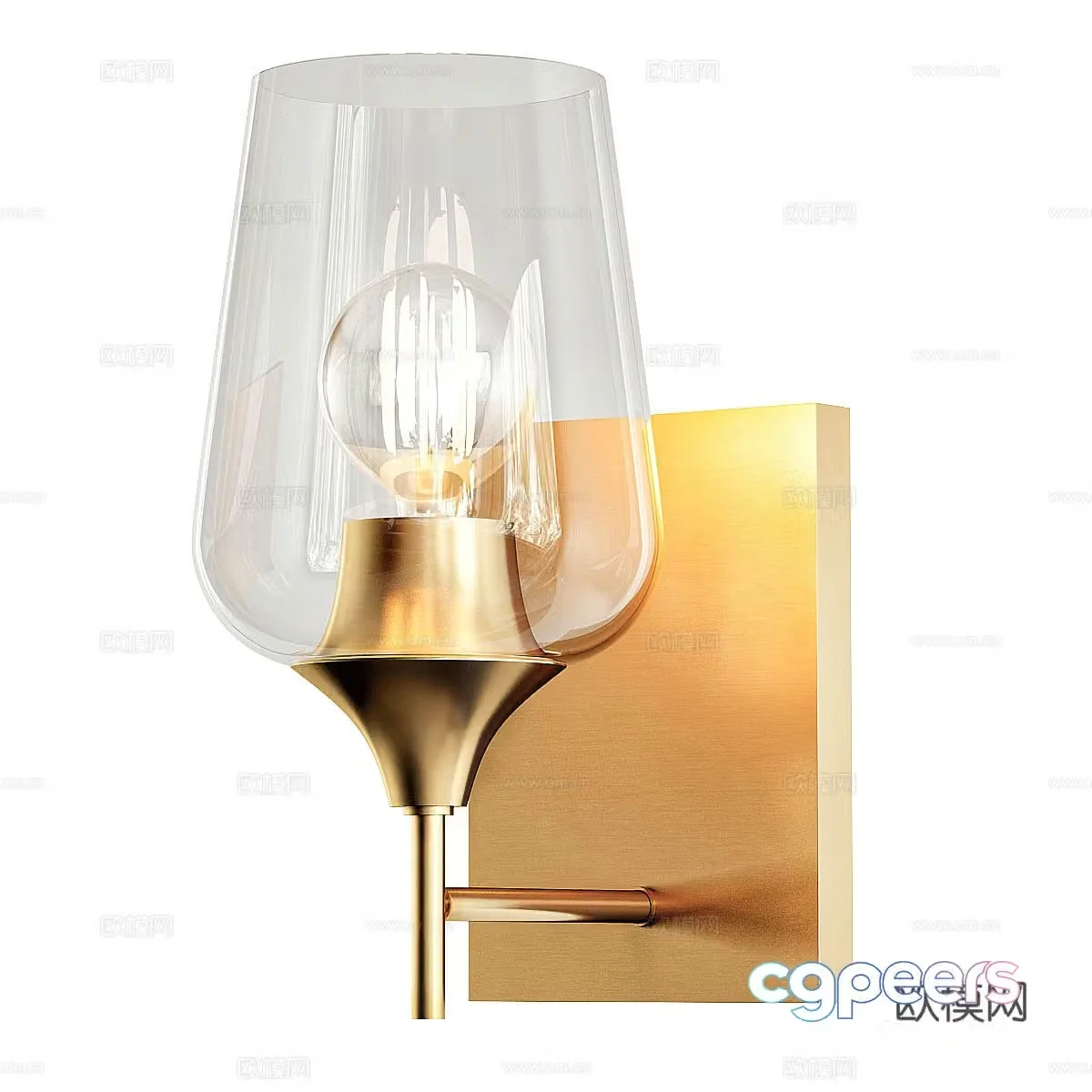 Modern glass wall light 3d model
