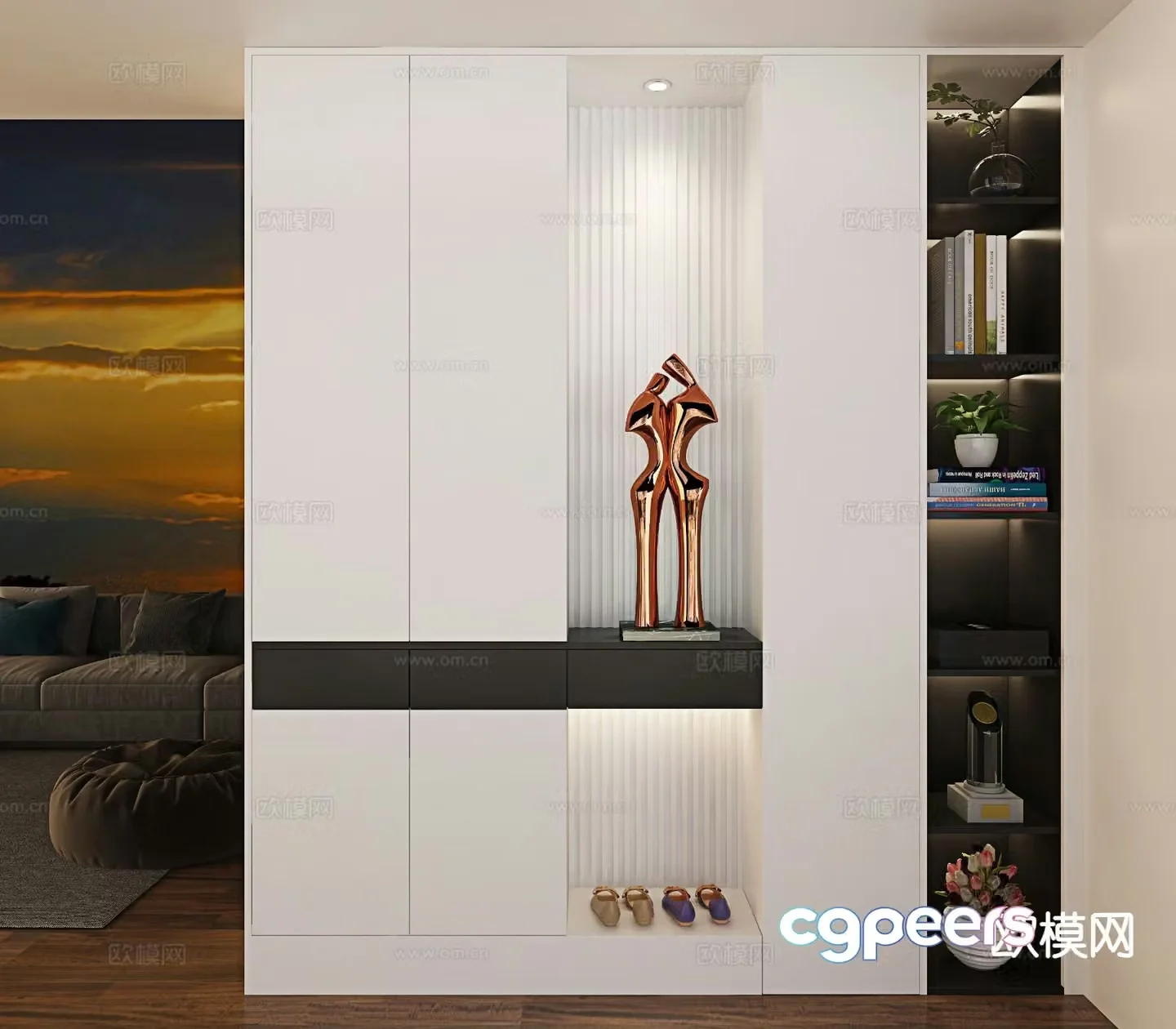 Entrance shoe cabinet 3D model