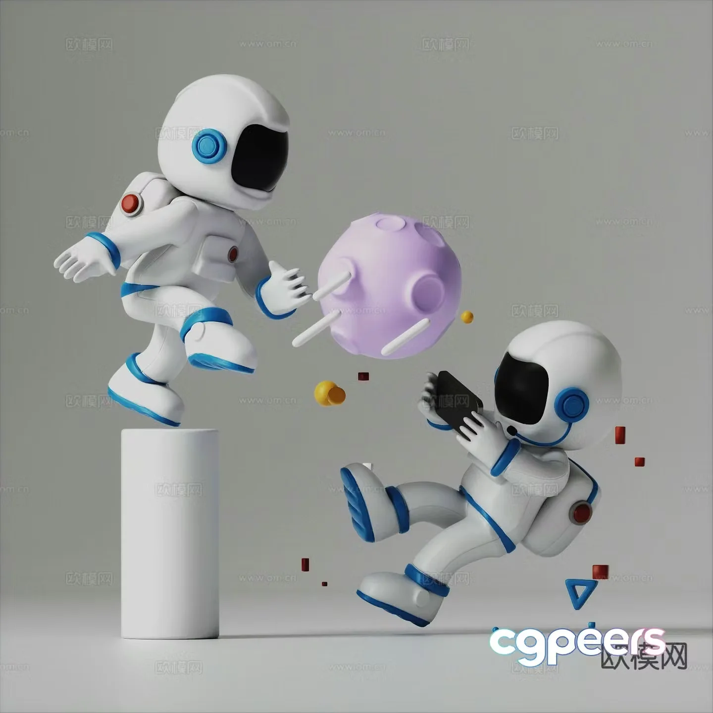 Modern astronaut sculpture ornament 3d model
