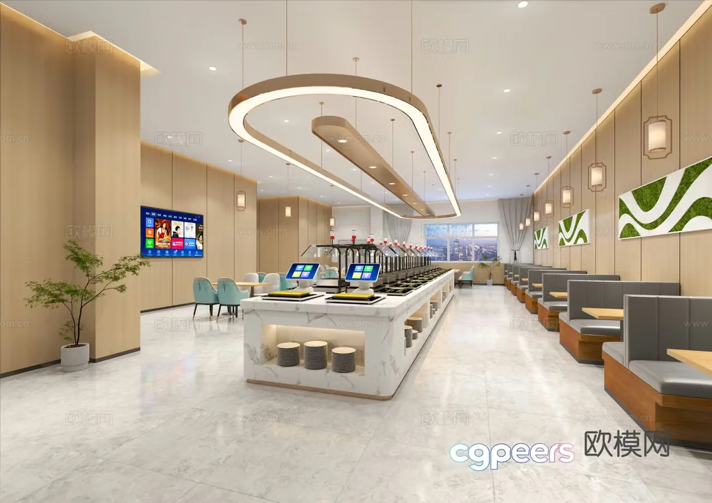 Buffet restaurant smart weighing restaurant self-selected restaurant smart restaurant 3d model