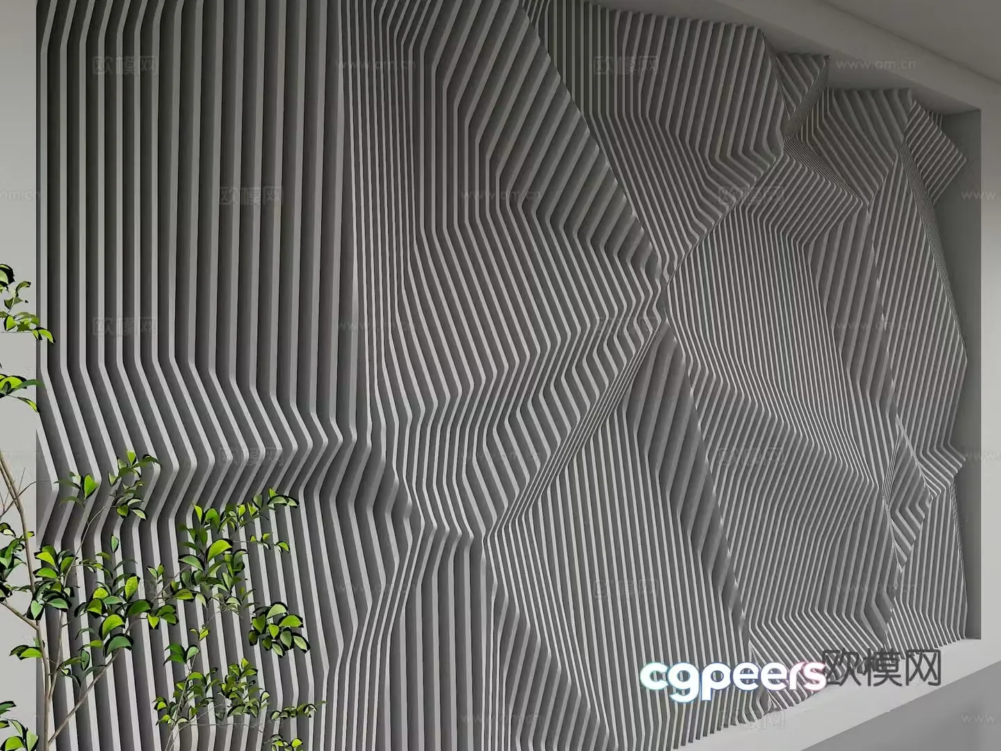 Modern background wall 3d model