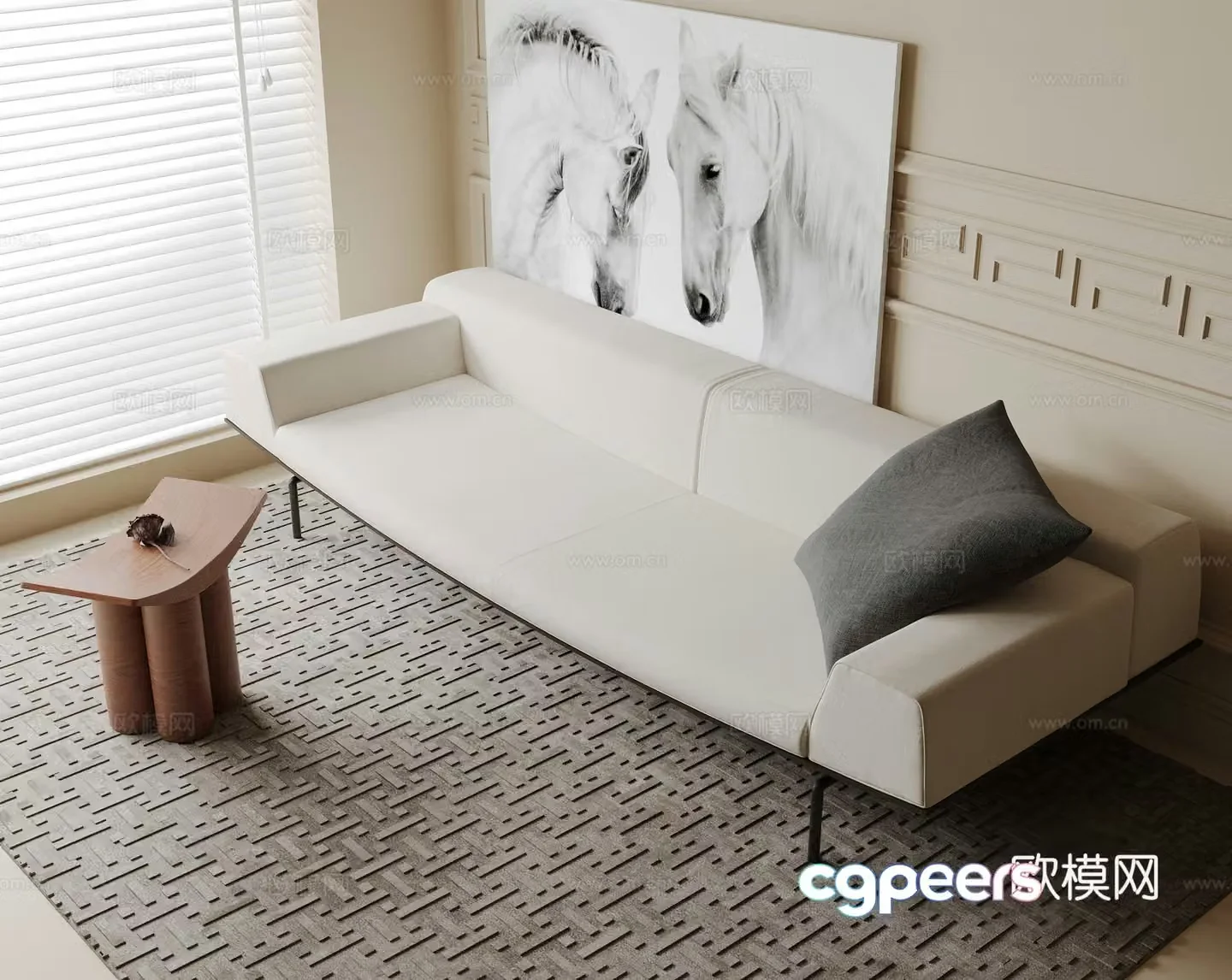 Modern double couch 3d model