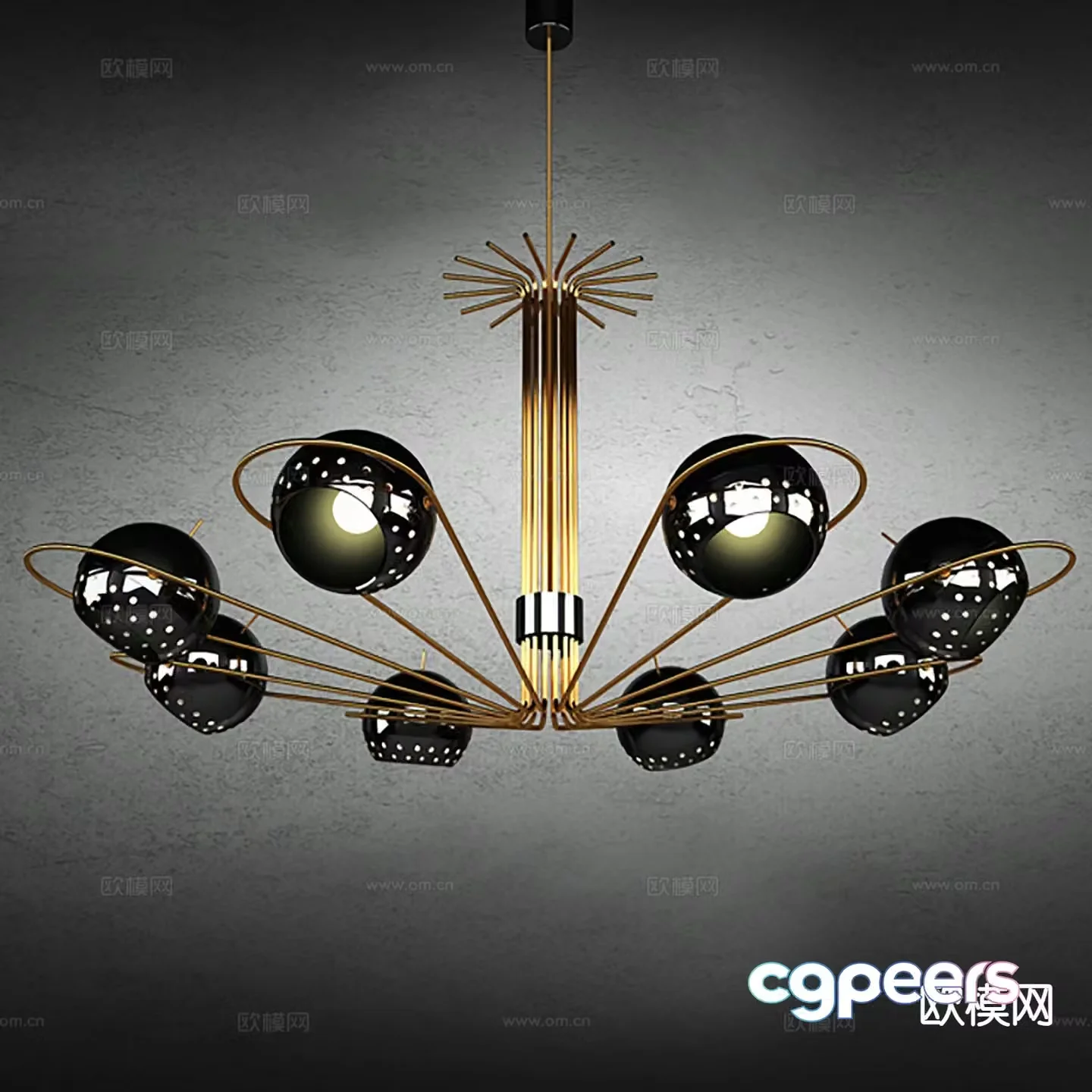 Postmodern chandelier multi-head chandelier 3d model