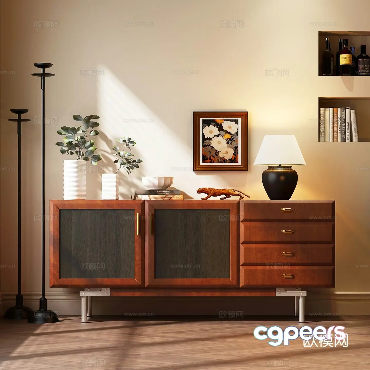 Medieval style entrance cabinet 3D model