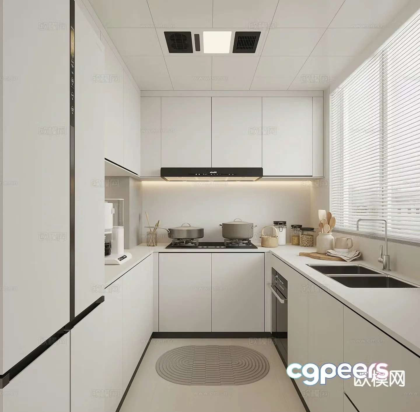modern kitchen cabinet 3d model
