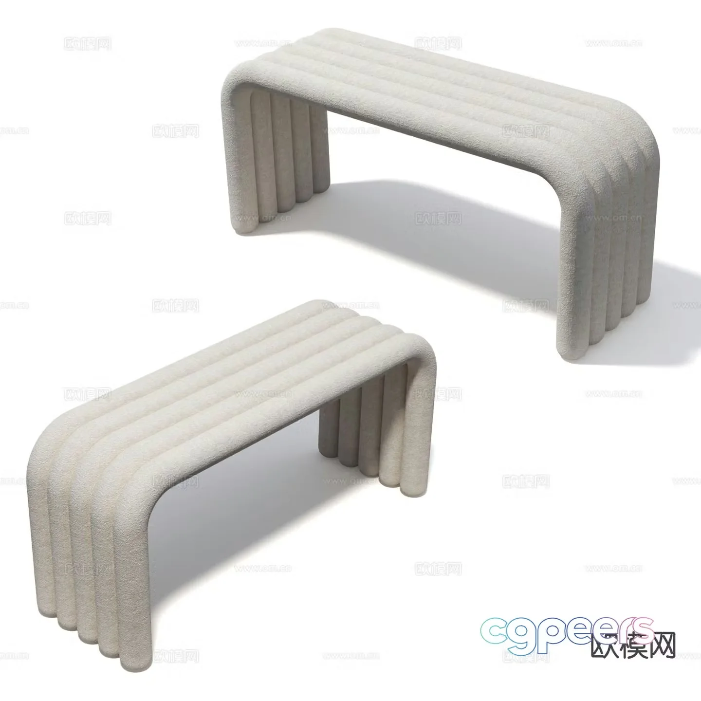 Nordic Shoe Changing Stool Bench Bench Stool 3D Model
