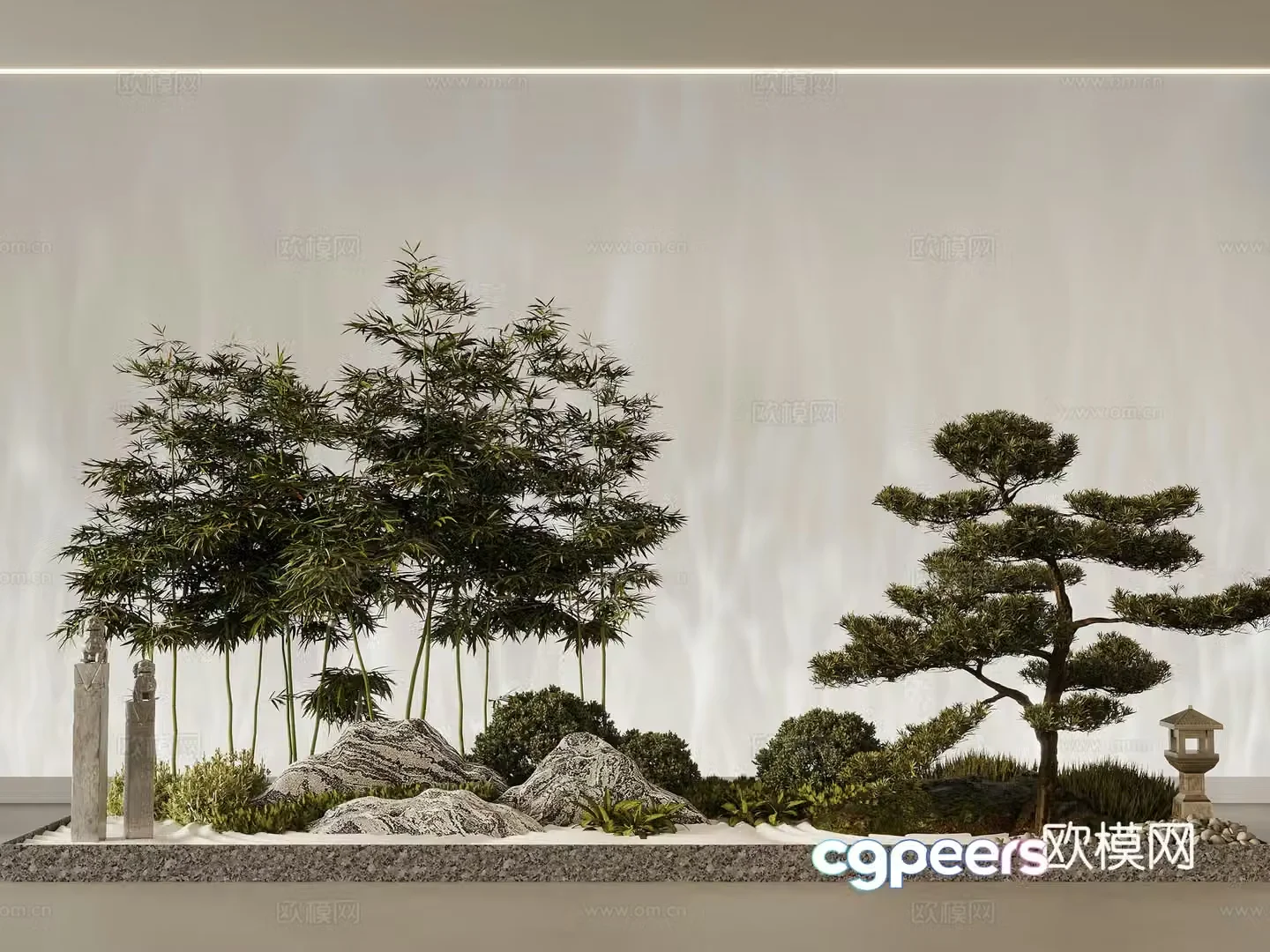 Modern landscape sketch 3d model
