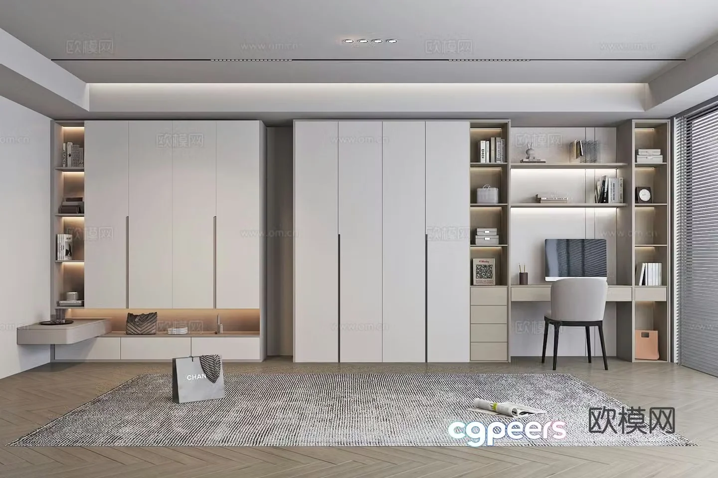 Modern wardrobe dresser 3d model