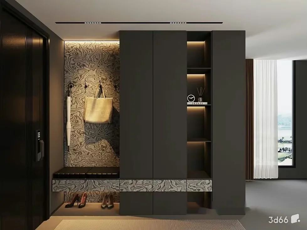 Modern Dark Gray Closet 3D Model – 7927 – VRAY Render