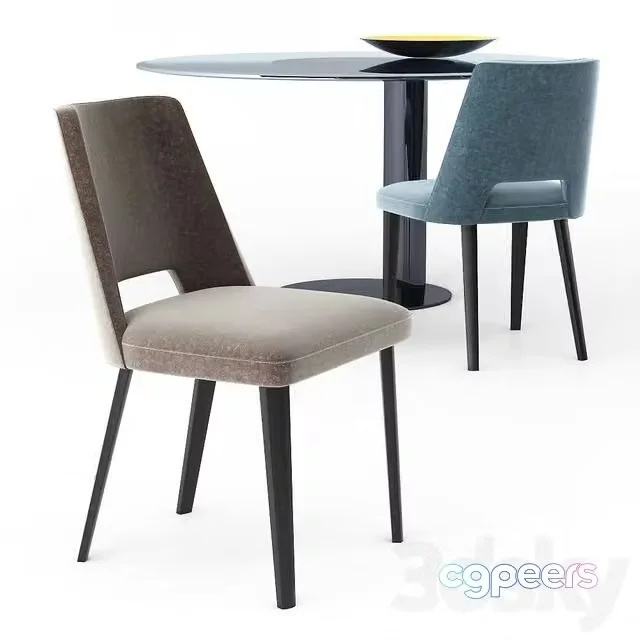 3ds Max Free – Gallotti Radice table and chair Oto Thea