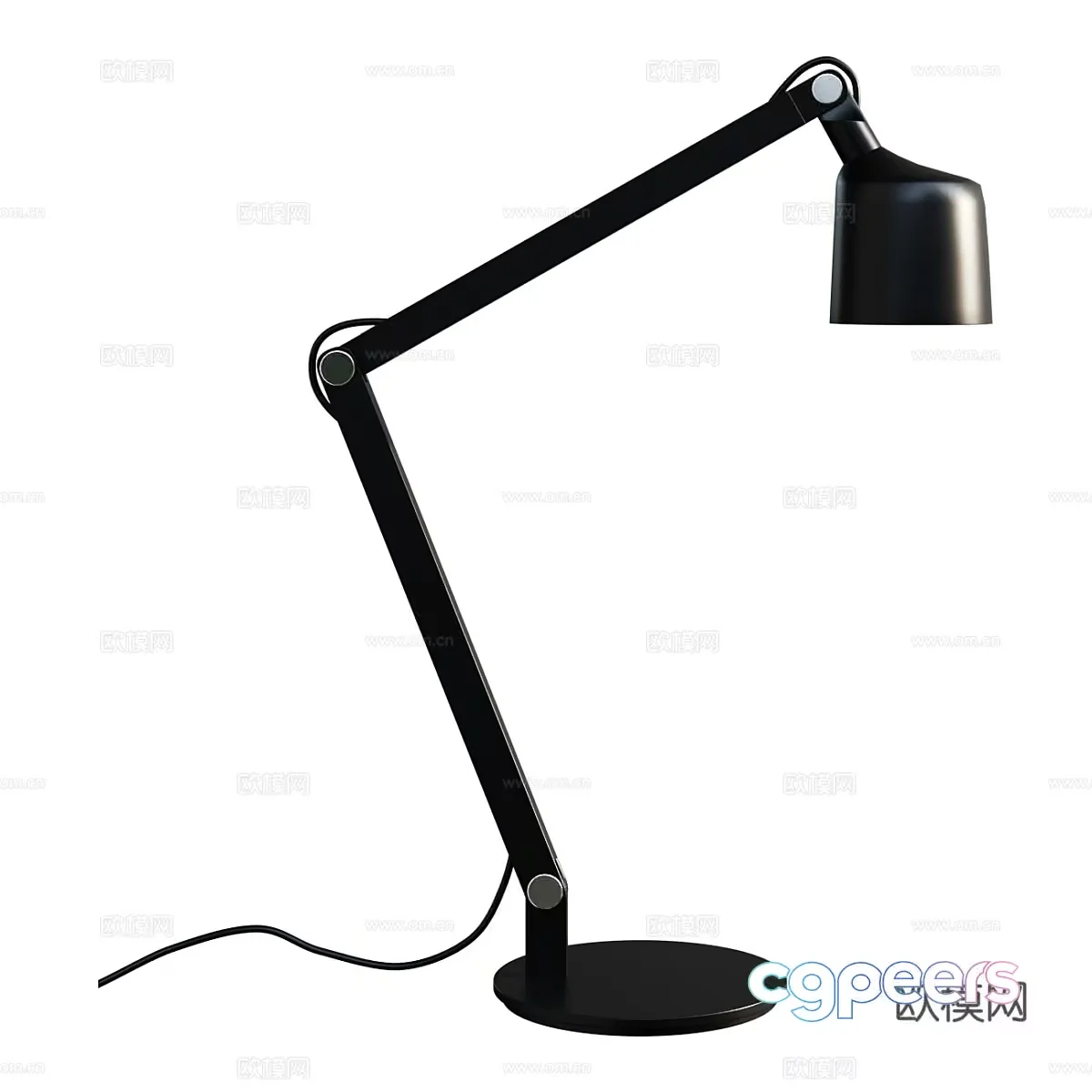 Black Metal Desk Lamp 3D Model – 8954 – VRAY Render
