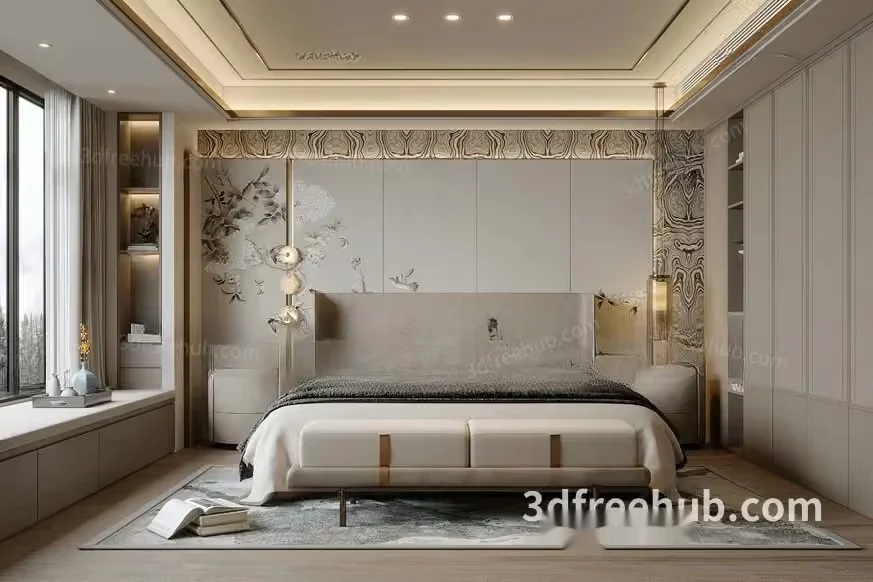 Modern Luxury Bedroom 3D Model – 21485 – VRAY Render