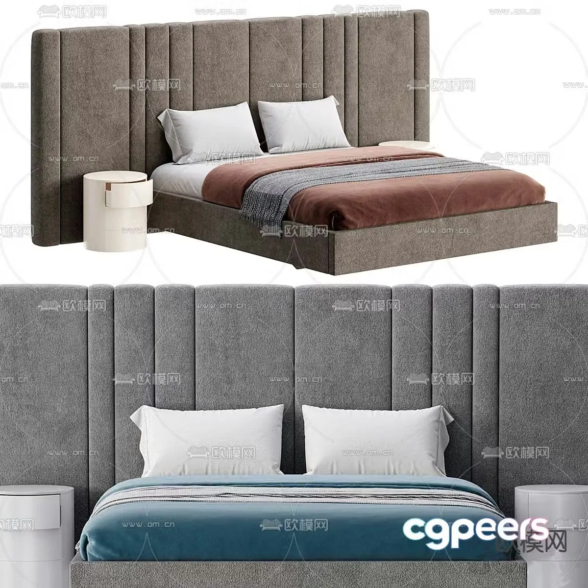 Dharmi double bed 3d model