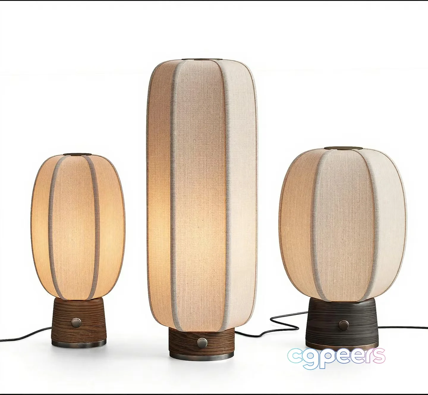A Set Of Table Lamps 3D Model – 10244 – VRAY Render