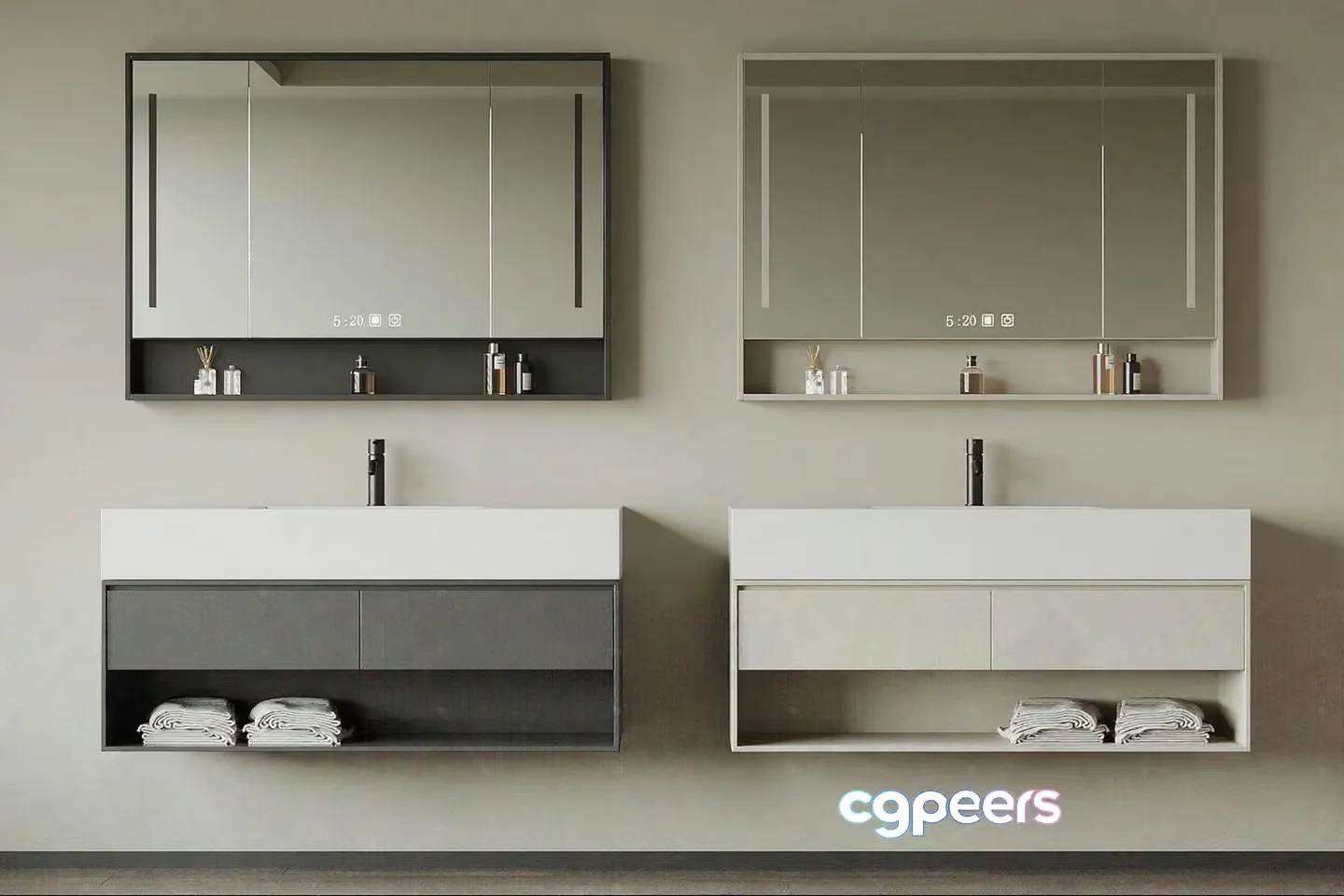 Modern Bathroom Vanity 3D Model – 21824 – VRAY Render
