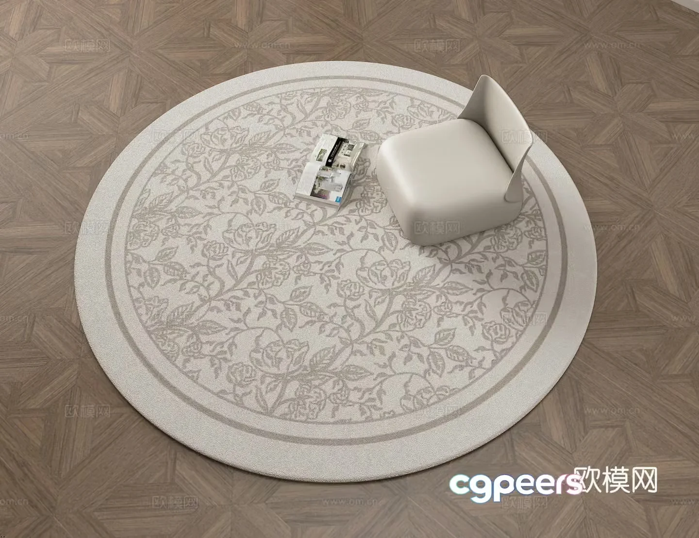 French plant pattern carpet 3d model