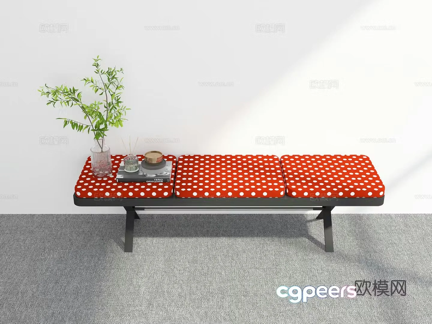 Modern bed stool 3d model
