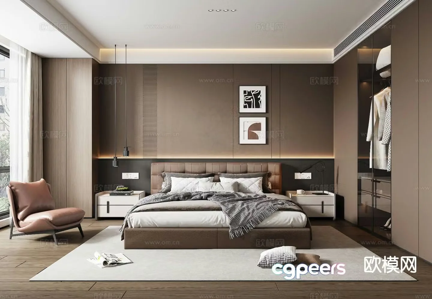 Italian style bedroom master bedroom 3d model