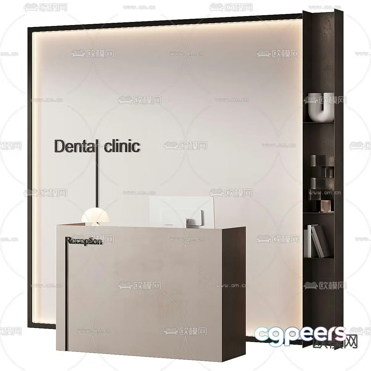 Front desk reception desk service desk 3d model