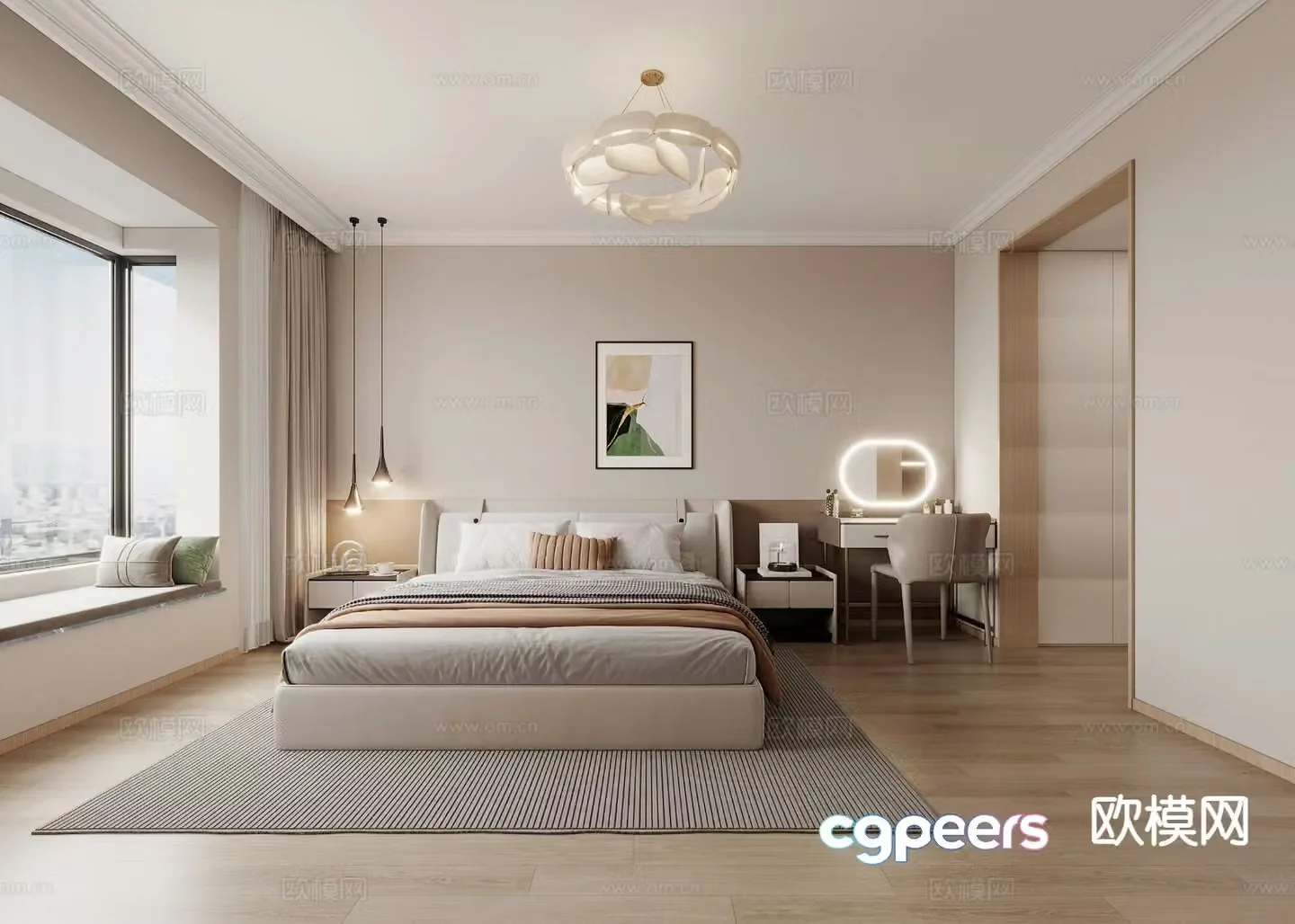 Modern bedroom master bedroom 3d model