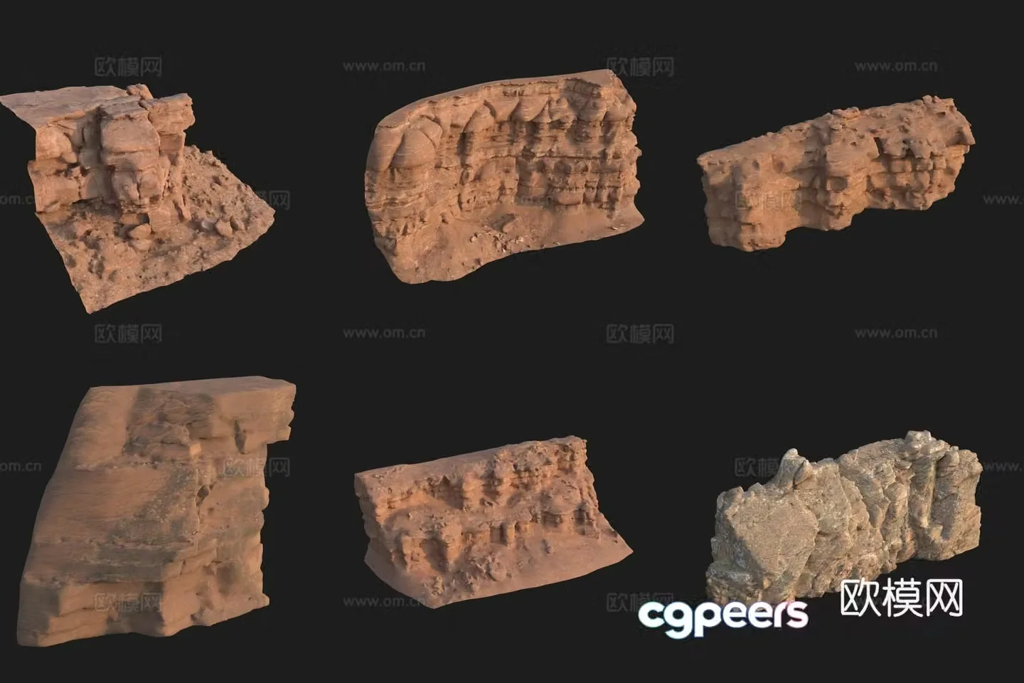 Cliff Big Stone Rock Boulder 3D Model