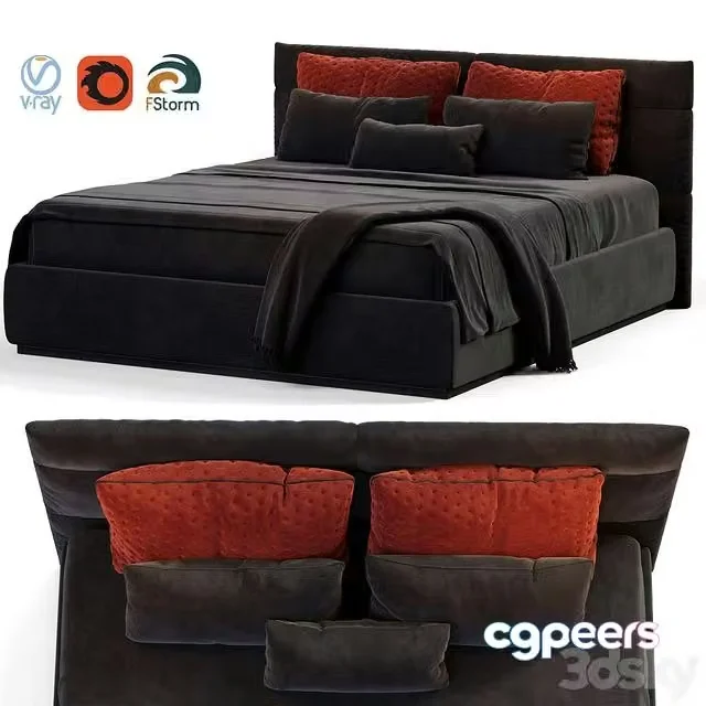 3ds Max Free – Black bed