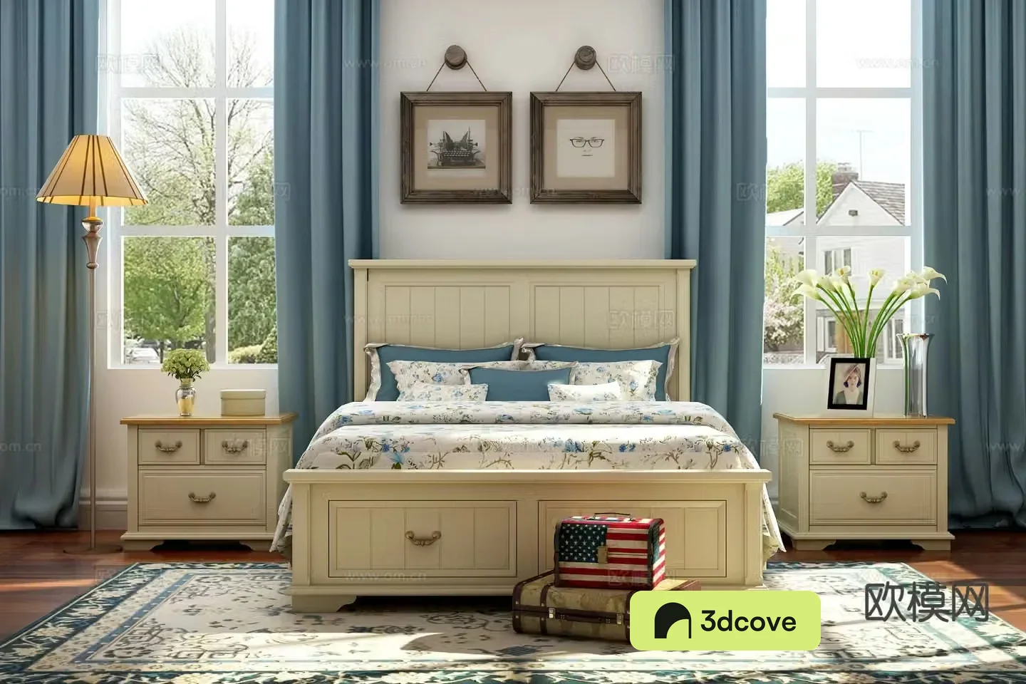 American double bed
