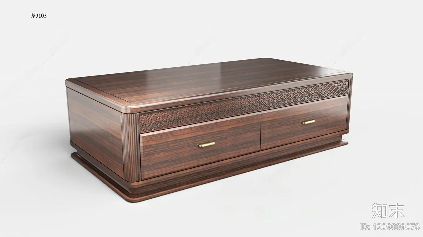 Wooden Coffee Table 3D Model – 18050 – VRAY Render