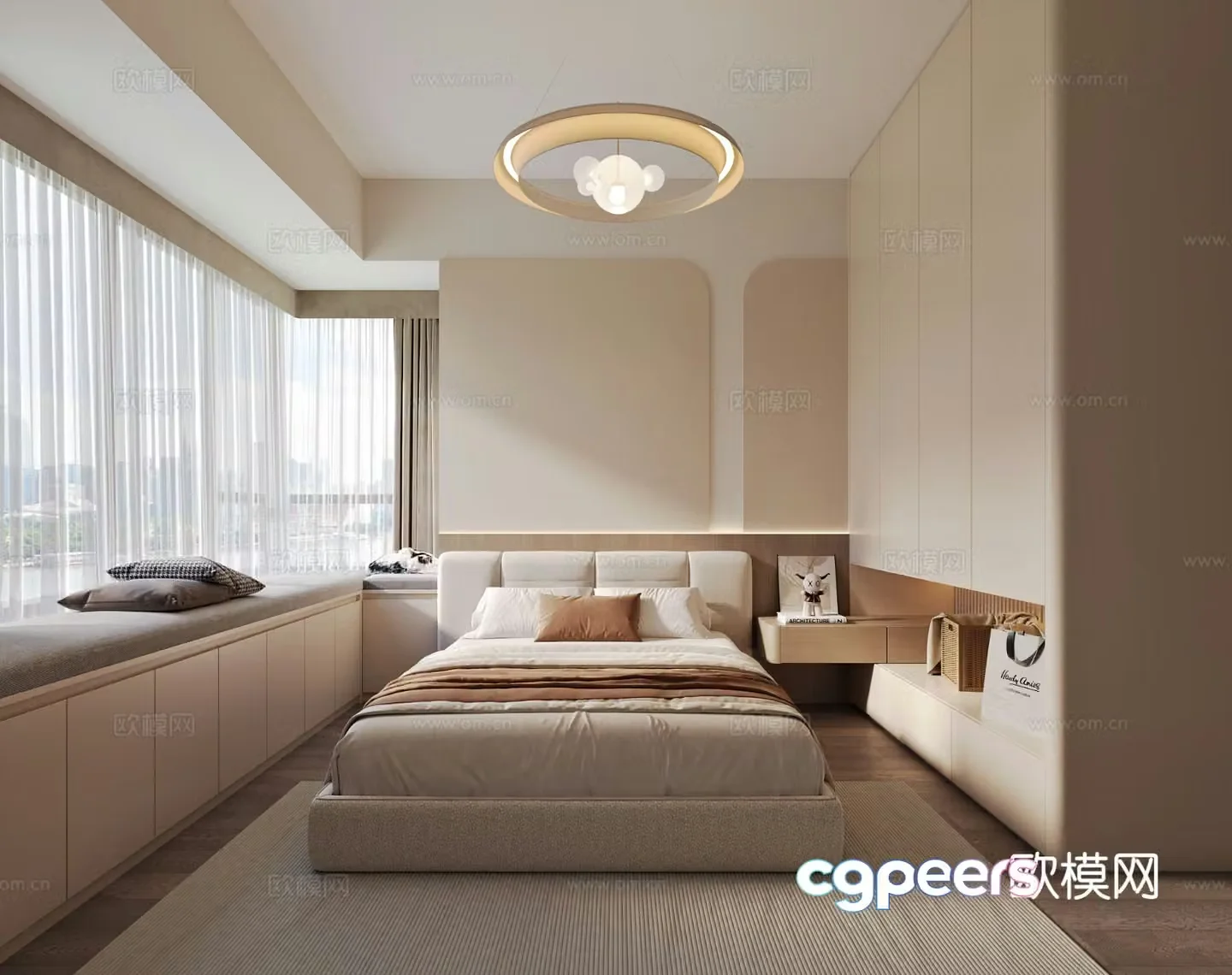 Cream style bedroom master bedroom 3d model