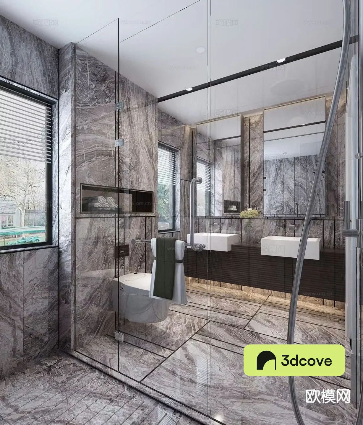 Modern bathroom toilet