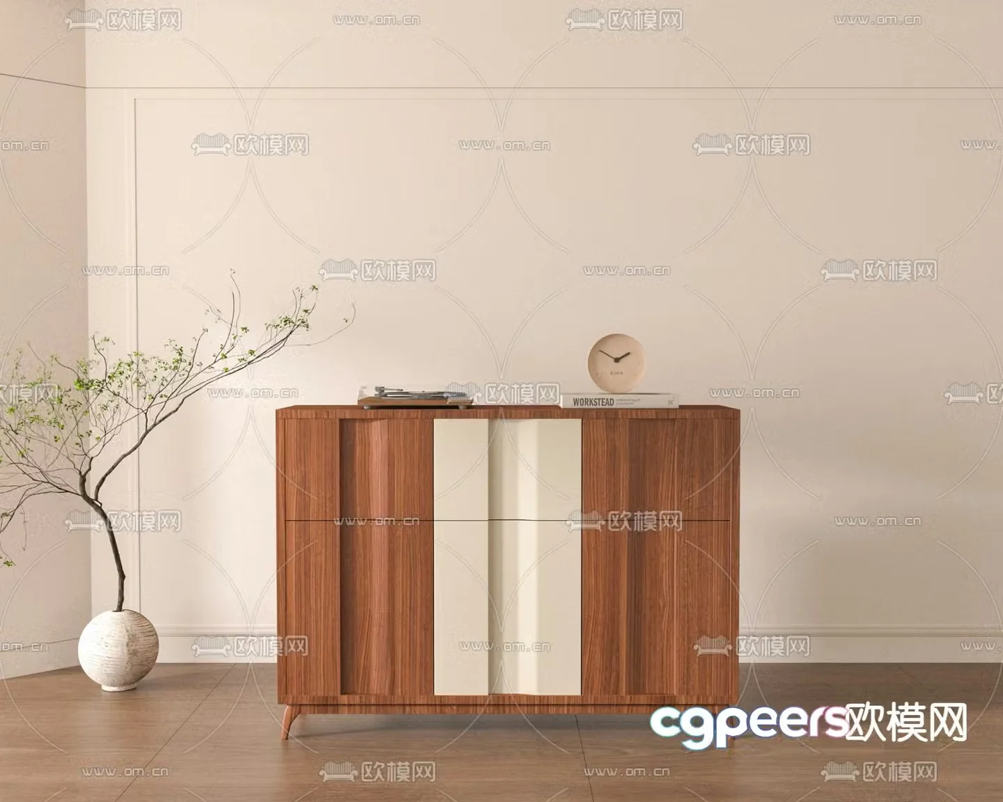 Wasabi side cabinet entrance cabinet end view cabinet 3D model
