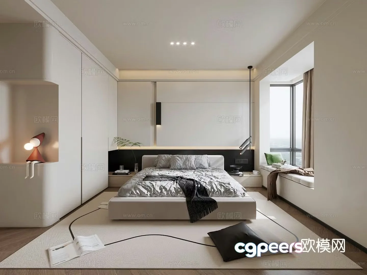 Modern bedroom master bedroom 3d model