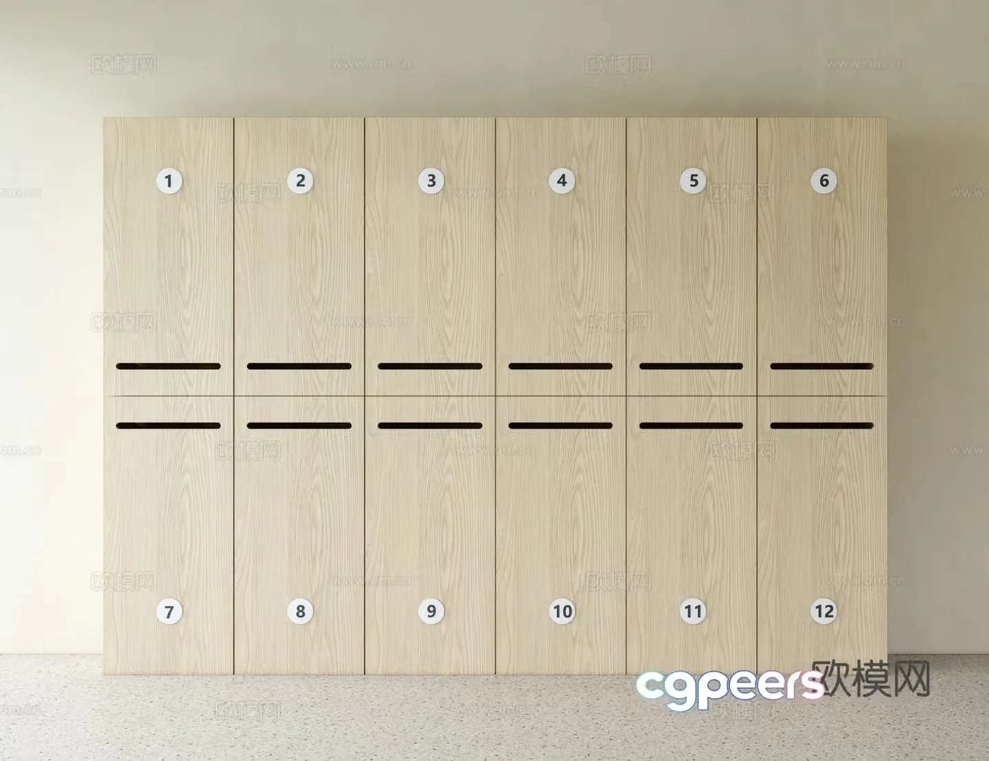 Modern storage cabinet birch board storage cabinet 3d model