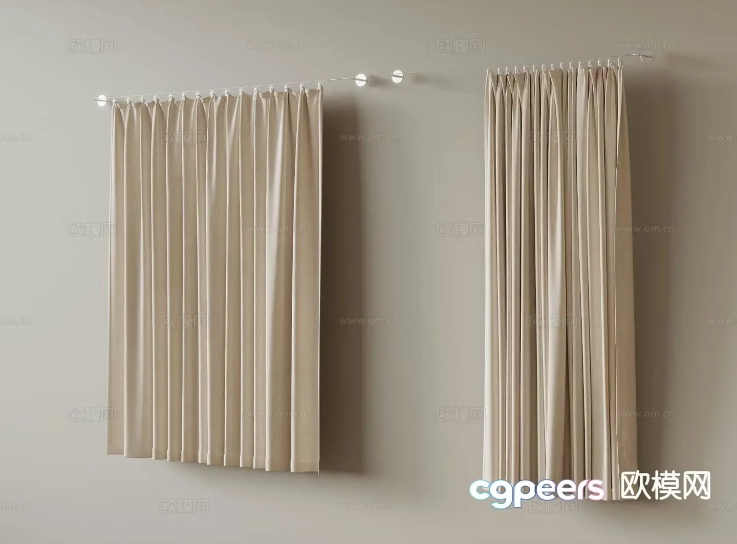 Shower curtain bathroom curtain waterproof curtain partition curtain 3d model