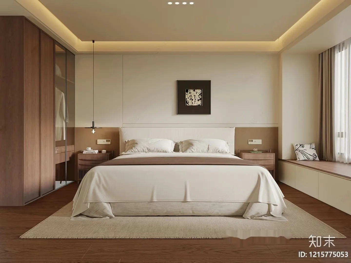 Cozy Modern Bedroom 3D Model – 18063 – VRAY Render