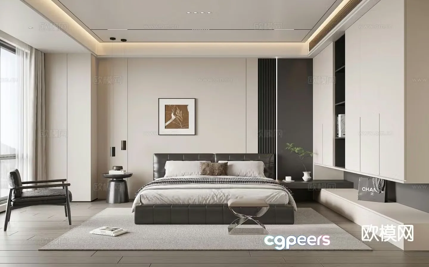 Modern bedroom master bedroom 3d model