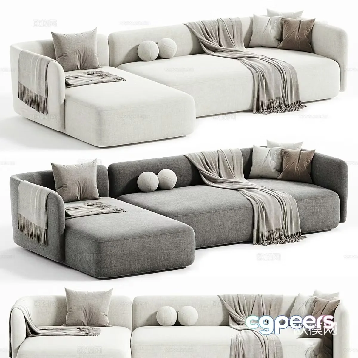 Modern Italian corner sofa 3d model
