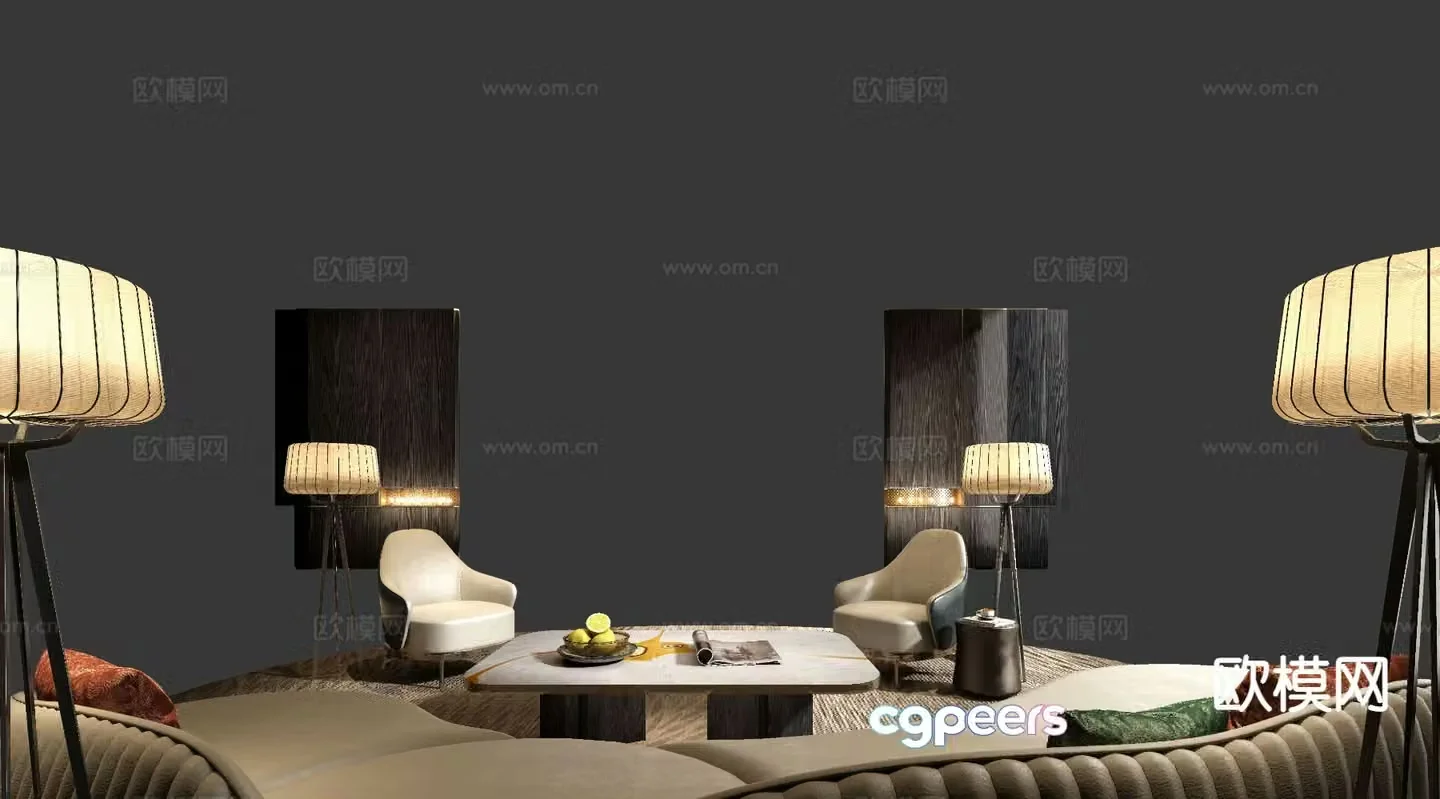Modern sectional sofa 3d model