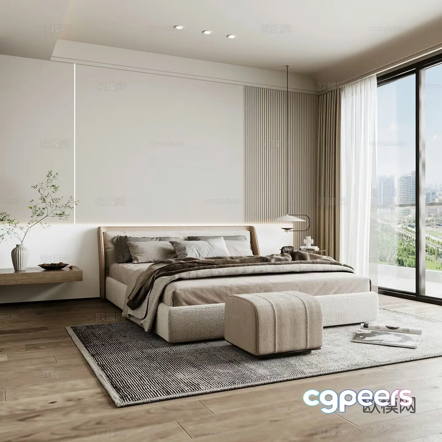 Modern home bedroom Modern bedroom Italian bedroom Simple bedroom Italian bed 3d model