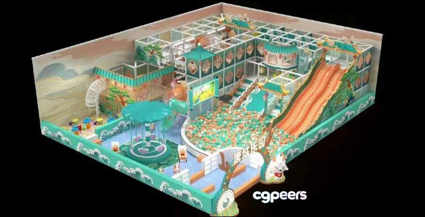 A 3D Model Of A Children’S Playground 3D Model – 3344 – VRAY Render