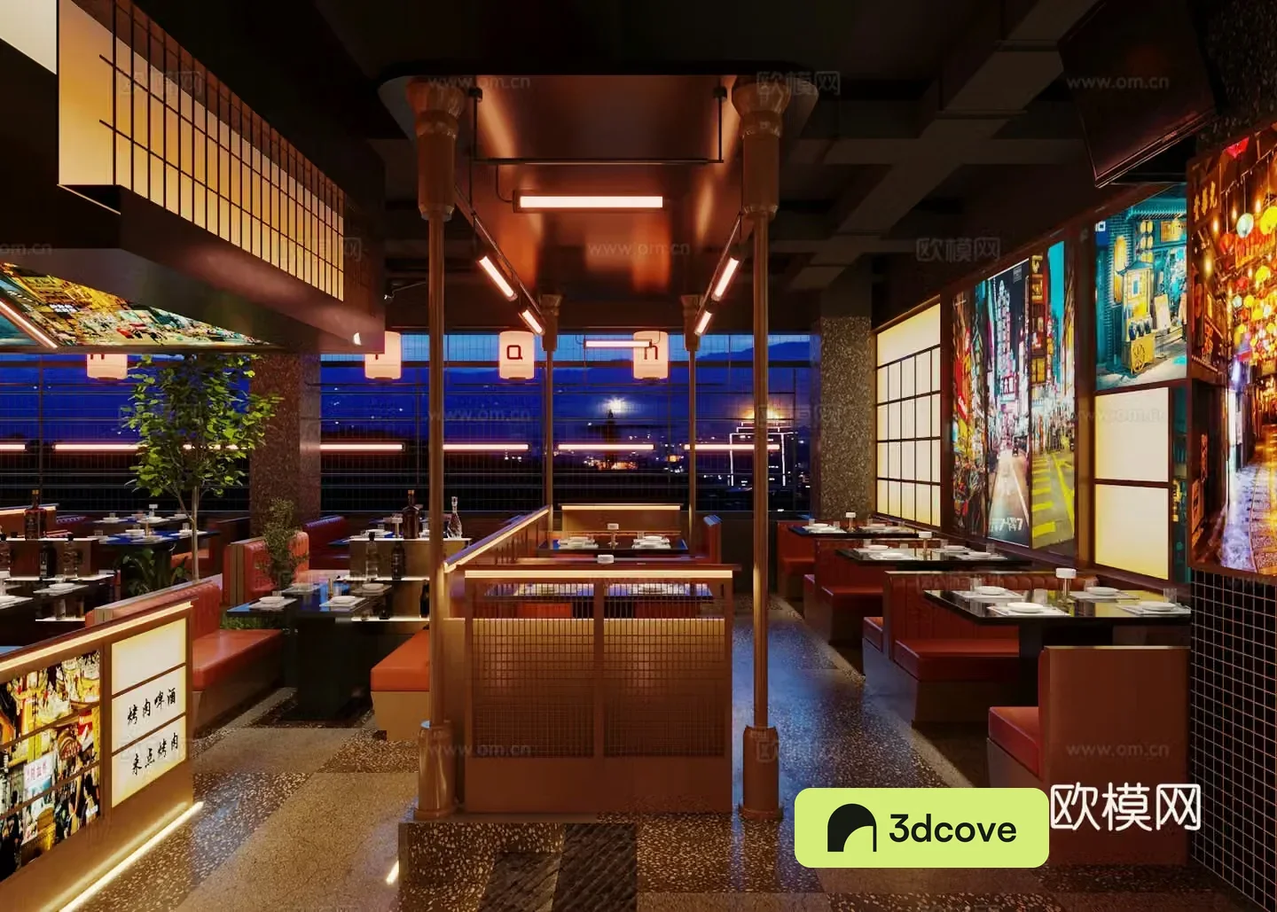 Modern buffet restaurant Hotpot restaurant Tea restaurant Barbecue restaurant booth area Restaurant
