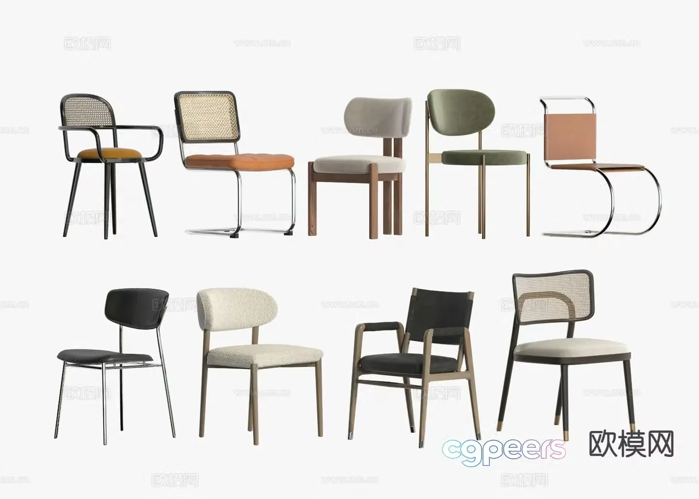 Modern chair dining chair 3d model